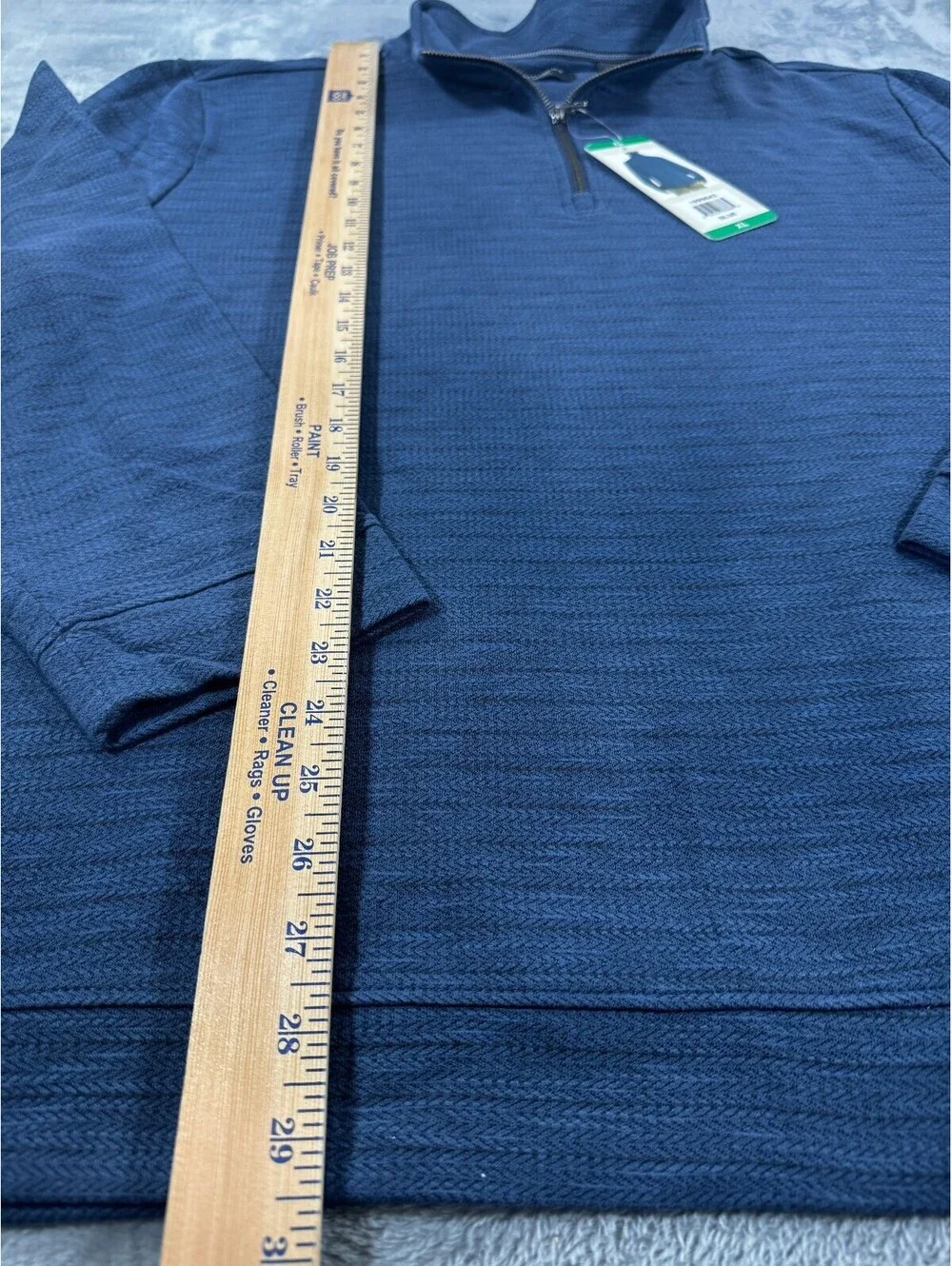 Dockers Men's Quarter Zip Regular Fit Textured Fabric Pullover Size XL Blue